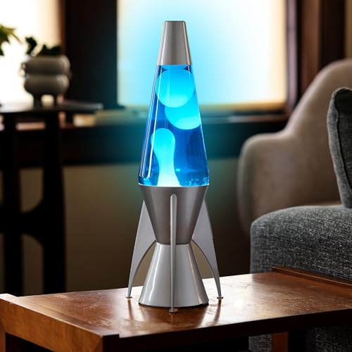 Lava The Original Lamp - 14.5" Gray Stratosphere – Retro Rocket Liquid Motion Lamp - White and Blue Liquid - Item #2390 (Amazon Exclusive) by Lava - Image 4