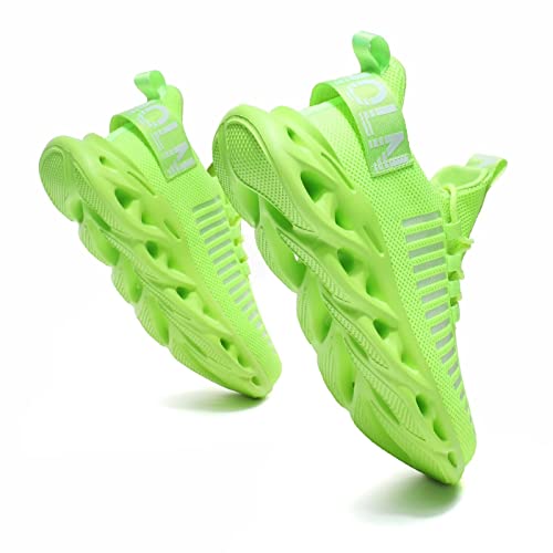 Jakcuz Men's Sport Running Shoes Casual Athletic Tennis Sneakers Fluorescent Green Size 11 by Jakcuz - Used condition - Image 6