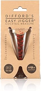 Easy Jigger® Spirit Measure by Diffords Guide and Bonzer | Cocktail Jigger Spirit Measures (25ml, 50ml, 60ml) for Unbeatable Accuracy| Single or Double Shot Alcohol Measure