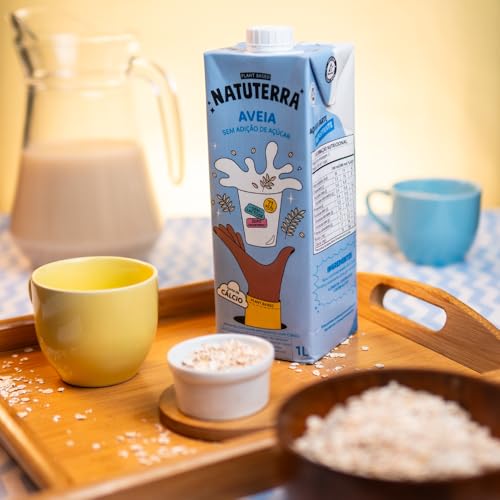 Leite de Aveia Natuterra 1L | Bebida Vegetal de Aveia Plant Based Sem Adição de Açúcar | Bebida sem
