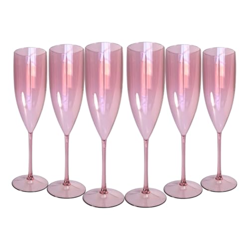 Kit 10 Taças de Champanhe Cristal Rose Gold Acrilico Festa Aniversario Casamento evento mimo decoraç