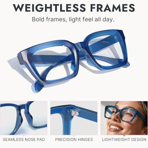 Image of VISOONE Chunky Square Anti Glare UV400 Blue Light Blocking Computer Glasses