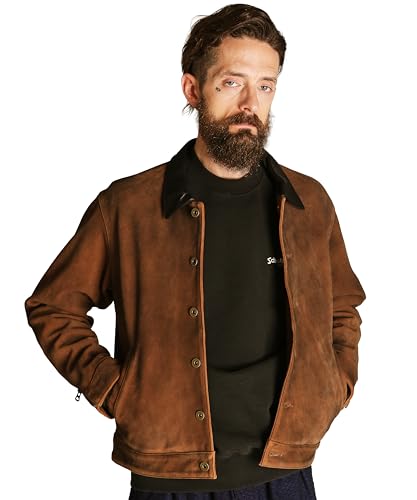 �ySchott�z�y�V���b�g�z NEWBIE SUEDE LEATHER JACKET �j���[�r�[ �X�G�[�h ���U�[ �W���P�b�g �����Y 2XL 050 �u���E�� 782-5250009