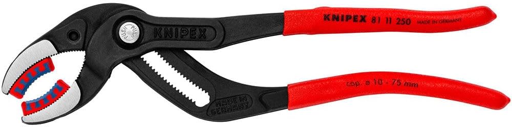 Knipex Tools 81 11 250 SBA 10" Pipe and Connector Pliers with Soft Jaws (843221021412)