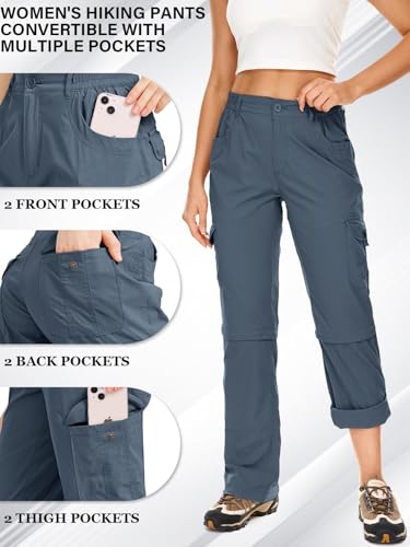 Pantalon cargo de randonnée transformable et imperméable pour femme