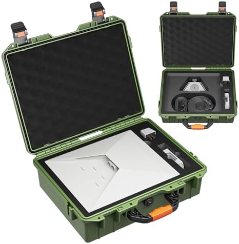 Starlink Mini Case Hard Shell Travel Bag for Starlink Mini Green Waterproof Shockproof Storage Box Portable for Accessories Carrying