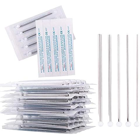 Ear Nose Piercing Needles - 50pcs Mix body piercing needles 12g.14g.16g.18g.20g Individualized Package for Piercing Needle Supplies Piercing Kit Cover