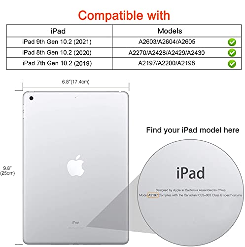 Hsxfl Rotating Case With Ipad 10.2 Inch 2021/2020 Ipad 9Th/8Th Generation & 2019 Ipad 7Th Generation Tablet 360 Degree Smart Protective Stand Case Cover With Auto Sleep/Wake Function(Cowboy Grey) #TOP6