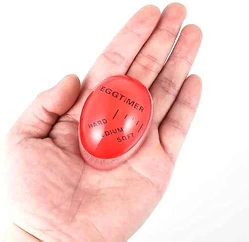 MRDTech Egg Timer Heat Sensitive Egg Shaped Boiled Perfect Gadget Color Changing Indicator For Soft Medium And Hard Boiled Eggs Safe Durable Kitchen Aid Tool Gift And Home Use (1), Red
