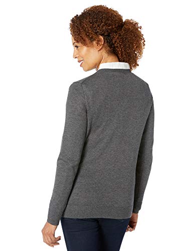 Amazon Essentials Women's Classic-Fit Lightweight Long-Sleeve V-Neck Sweater (Available In Plus Size), Charcoal Heather, X-Large #TOP4