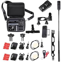 PellKing Accessory Bundle for Insta360 X5/X4,Hard Shell Carrying Case with Shoulder Belt,Selfie Stick,Backpack Clip,Sreen Protector,Head Strap Mount,360 Rotation Bike Handlebars Mount,Helmet Mount,etc