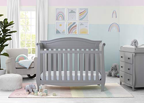 Delta Children Lancaster 4-In-1 Convertible Baby Crib, Grey #TOP1