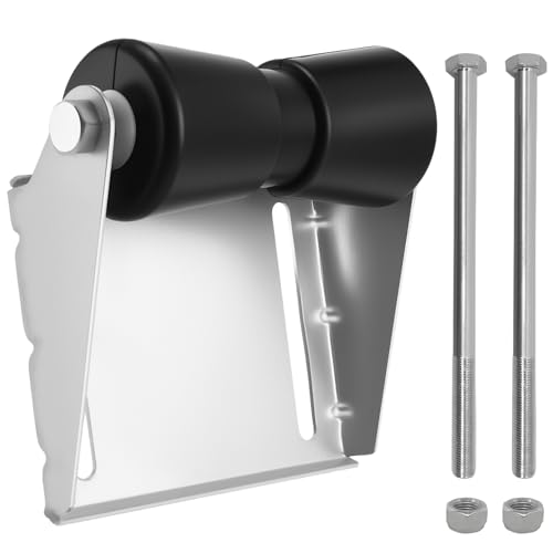 QualiTime 12 Inch Boat Trailer Keel Roller Bracket, Thickened Galvanized Steel, High-Elastic Rubber Roller for Smooth Transport & Keel Protection