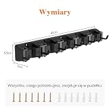 Lifewit Mop I Miotła Uchwyt Ścienny, Antypoślizgowa Miotła Organizacja Kuchni, Czyszczenia Organizator Dostaw, Łatwa Instalacja Organizator Narzędzi Dla Szafy, Garażu, 5 Gniazd 6 Haków, Czarny