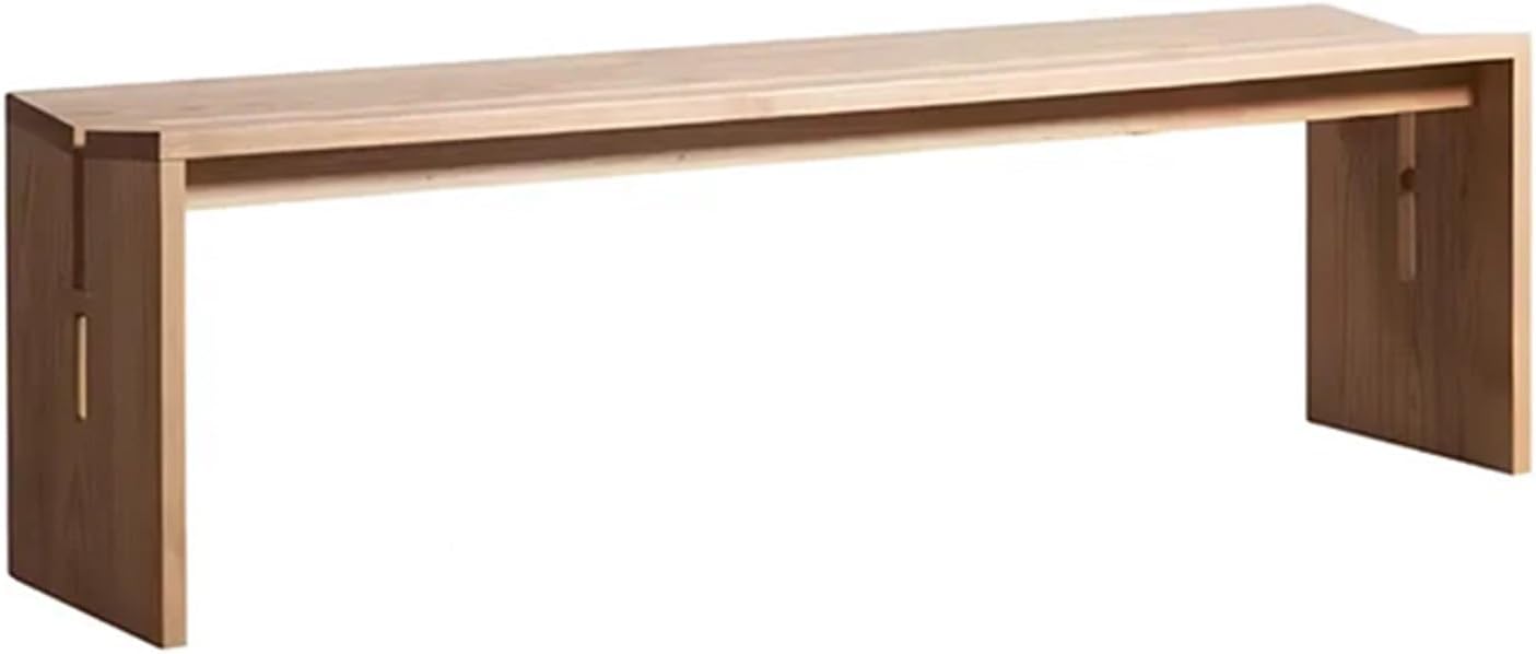 Farmhouse Wood Bench, Dining Bench, Dining Room Bench, Long Kitchen Bench, Bench with Armless, Rustic Handcraft End of Bed Bench for Entryway Bedroom, Living Room(140cm/55.1in)