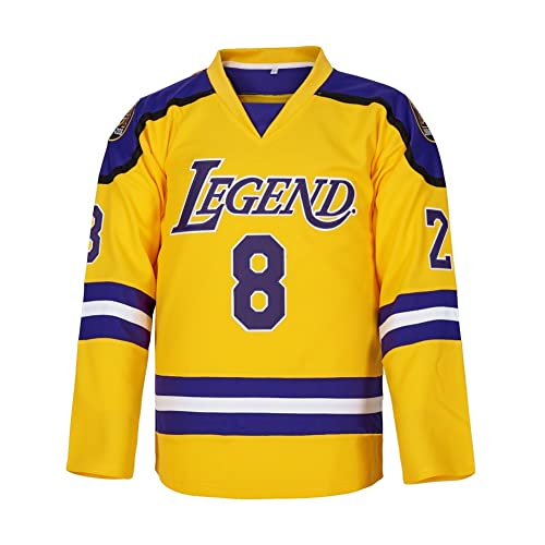 Legend 8 Legacy24 Men's Legend 8 24 Movie Ice Hockey Jersey Stitched (As1, Alpha, X_L, Regular, Regular, Yellow) #TOP1