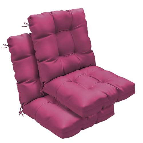 zanwu hwyd Outdoor Chair Cushions 42x21x4 Inch Set of 2, Burgundy