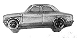 Zinn-Effekt Anstecknadel mit britischem Oldtimer, Escort Mk1, 2-Türer, Limousine, ref78, Zinn-Effekt, Design