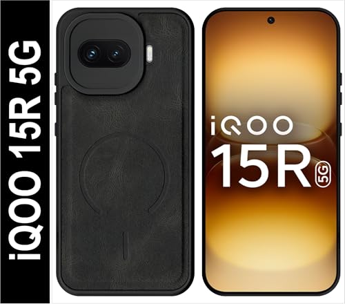 Image of SBMS Back Cover for iQOO 15R 5G | Ultra Slim Soft Rubberised Hard Case | Oil Feel Soft Leather Back | Mag-Safe Design (Mag-Safe Not Support) | Camera Protection Case for iQOO 15R 5G (Black)