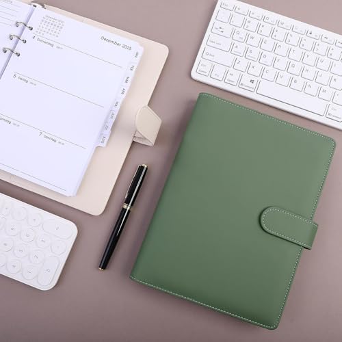 SKYDUE Kalender Ringbuch A5 Nachfüllbar,Ringbuch A5 Nachfüllbar, Planer 2026, Terminplaner 2026 Perfekt Für Schüler Und Berufstätige(Olivgrün)