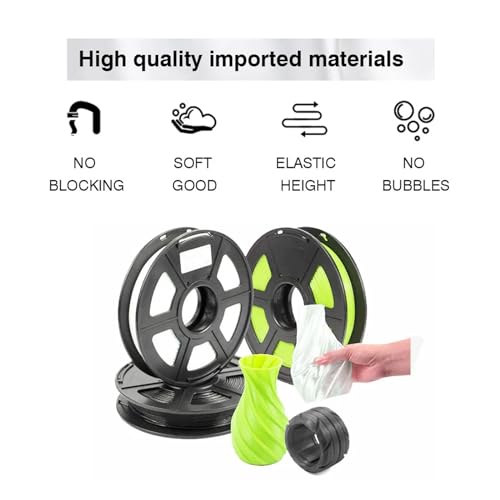 Filamento TPU elástico flexible 500g 1.75mm color amarillo translúcido - Fernando Cortés