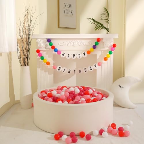 GOGOSO Ball Pit Balls for Toddlers Dogs Baby Boys Girls 2.2Inch Plasticball Toys for Kid Play Tent Birthday Slides Party Decor 500 pcs, Red+ Pink+White - Thumbnail 4