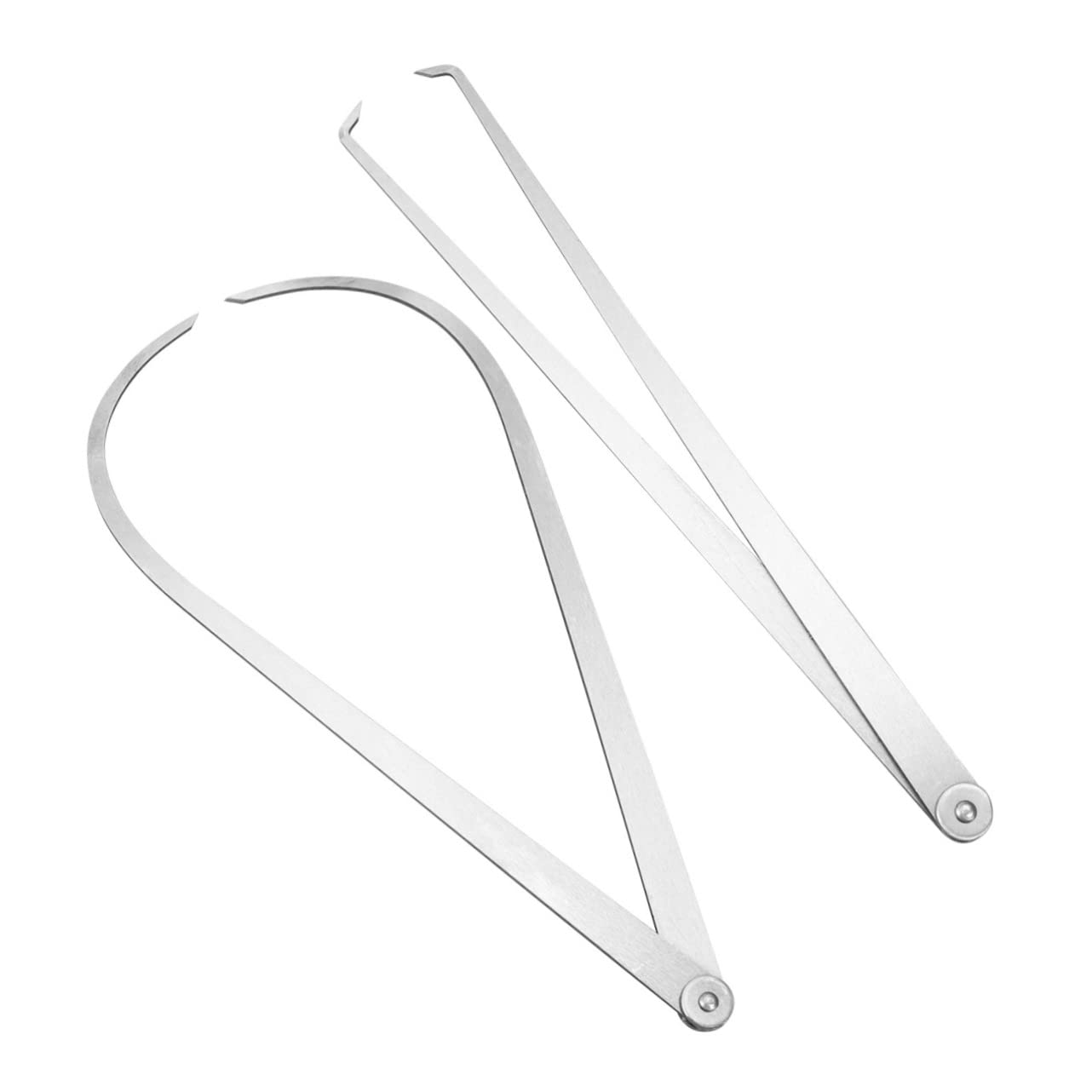 2Pcs 300mm Stainless Steel Measuring Caliper Kit for Inner Outer Diameter | High Hardness Finish, Anti Rust Treatment, Silver Color, for Women and Men, Distance Measuring Use