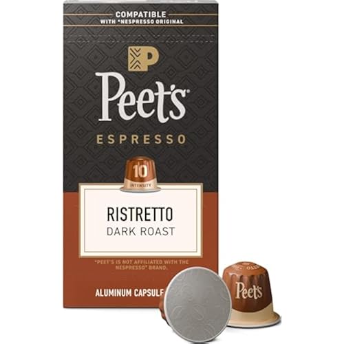 Peet's Coffee Espresso Capsules, Dark Roast, Ristretto, 10 Count