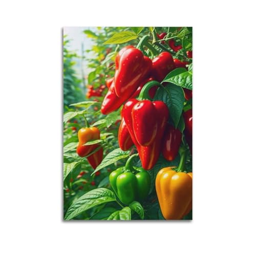 Poster de fraises fraîches de qualité supérieure ZHOUKEG 60x90 cm en impression HD
