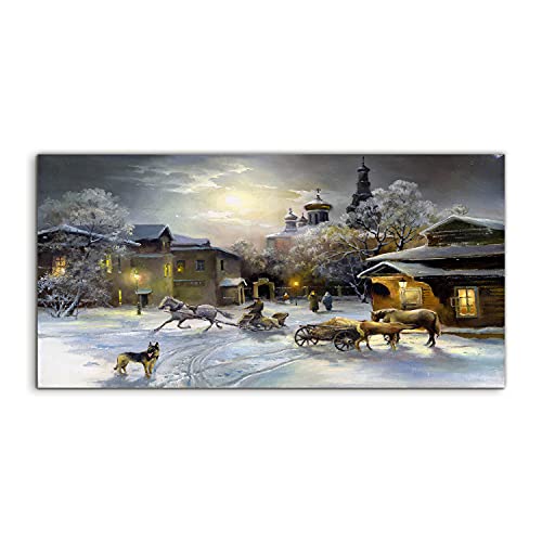 Tableau acrylique 140x70cm city night résolvant le manque de profondeur des murs