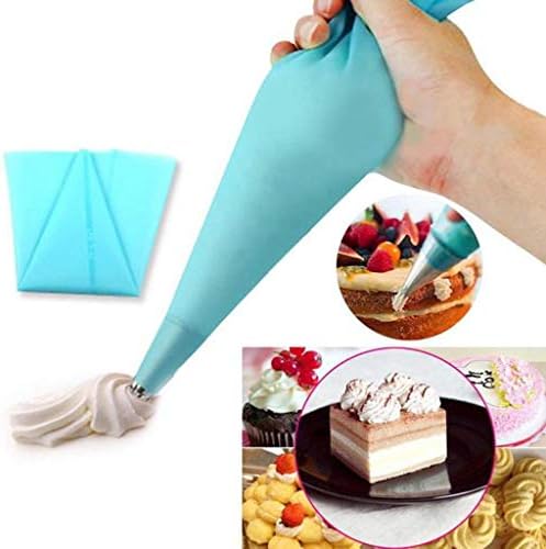 Sunshinehomely Silicone Reusable Icing Piping Cream Pastry Bag DIY Cake Decorating Tools (14 inch)
