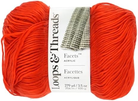 Loops & Threads Facets Yarn - Yarn for Knitting, Crochet, Weaving, and Arts & Crafts - Multi, Acrylic, 3.5 oz