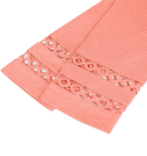 Blouses for Women Dressy Casual 3/4 Sleeve Tops V Neck Tshirts Work Blouses Plain Travel Cruise Outfits Pink XL