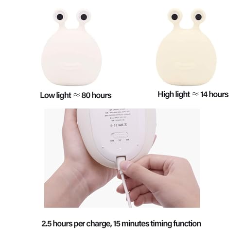 Image of Led Cute Slug Night Light, Dimmable Kawaii Lamps, Super Squishy Silicone USB Rechargeable Touch Control Night Lamp, Used for Camping Party Room Decor (Slug)