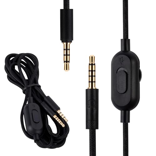 Gaming Audio Replacement Cable Compatible with Logitech G PRO G PRO X G233 G433 Gaming Headsets, 3.5mm Headsets Aux Cord Auxiliary Replacement Stereo Cable with Inline Mute Volume Control (6 FT/2 m)