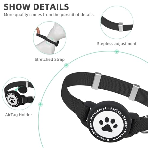 Collier extensible pour chaton avec support AirTag ajustable de 19 à 31 cm