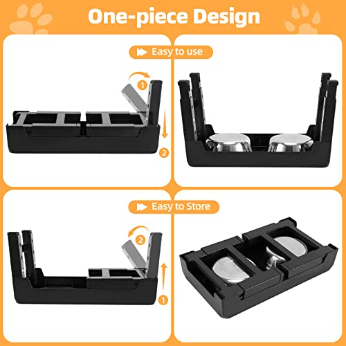 Panzzda Elevated Dog Bowls Adjustable Raised Dog Bowl Stand With Double Stainless Steel Dog Food Bowls Adjusts To 4 Heights 3.1”, 8.6”, 10.2”, 11.8”, For Small Medium Large Dogs And Pets #TOP4
