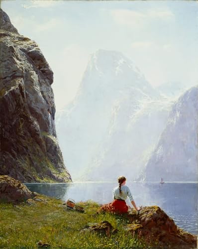 Impression d'affiche de peinture Hans Dahl en toile premium de 60x90cm