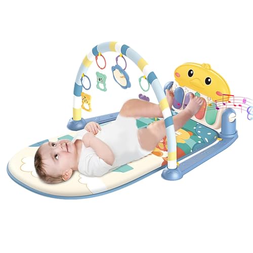 Etucyng 73 X 44 Cm Colchoneta De Fitness Para Bebé Colchoneta De Juegos Gimnasio Para Bebé Colchonetas De Piano De ABS Para Tiempo bocas Abajo Con 5 Juguetes Sensoriales Para Bebés Música Y Luces