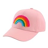 Kids Baseball Hat, Rainbow Pink Girls Baseball Hat,Children's Cute Adjustable Ponytail Baseball Cap