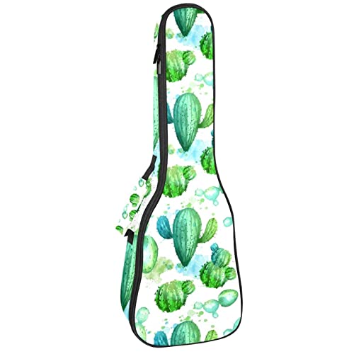 Housse ukulélé ténor étanche et rembourrée motif cactus pour concert et soprano
