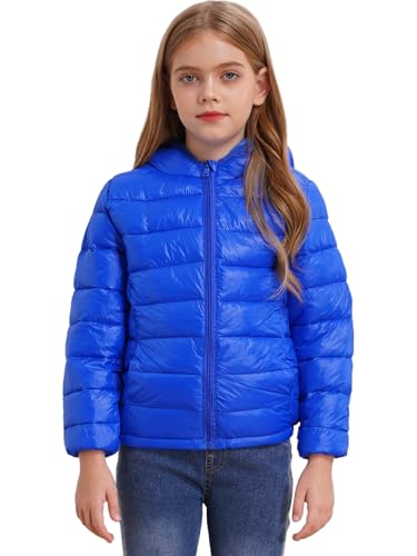 Youth Boys Girls Winter Coat Water-Resistant Hoodie Zipper Puff Jacket Warm Lightweight Down Coat
