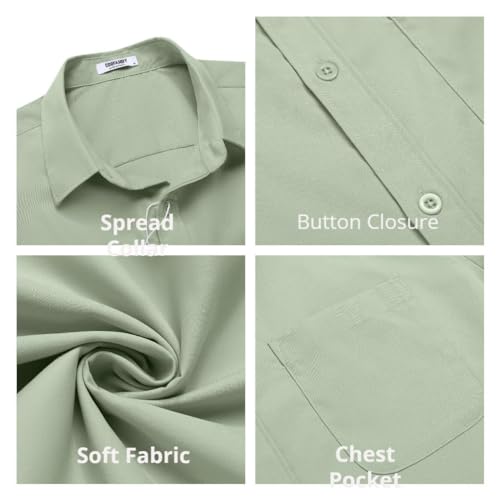Image of COOFANDY Mens Short Sleeve Casual Button Down Shirts Summer Untucked Dress Shirts with Pocket