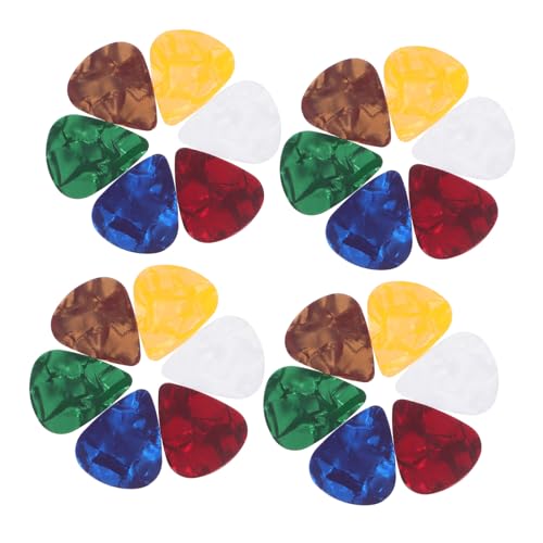 HAMPPLIES 30個彩色レジンギターピック 快適な人間工学デザイン アコースティック エレキ ベースギター対応 初心者からプロまで長練習 演奏用