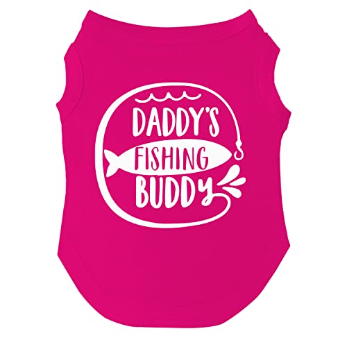 Daddy’s Fishing Buddy Father's Day Dog Tee Shirt Sizes For Puppies, Toys, And Large Breeds (Hot Pink, Large 236) #TOP24