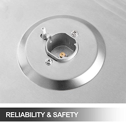 Image showing the cooktop's stainless steel surface and removable grates for cleaning.