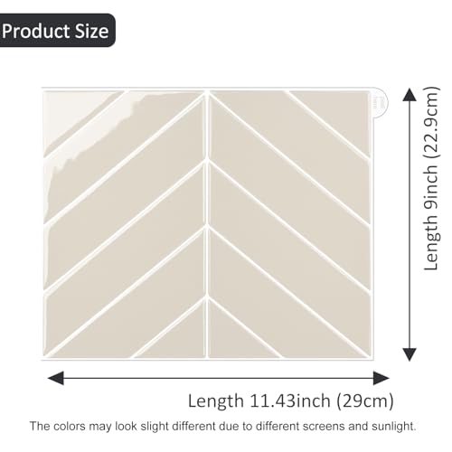 Miniatura 3 de Wostick Suelo Vinilo Autoadhesivo Cocina, 3d Paneles Decorativos Para Pared, Espiga Cenefa Adhesiva Cocina Y Baño 10sheets Pack