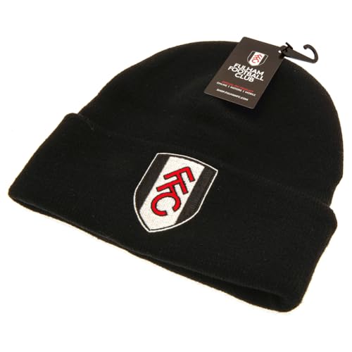 Fulham FC Crest Gorro tricotado (tamanho único) (preto), Preto