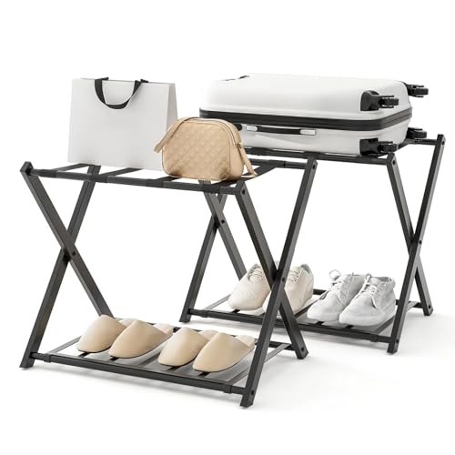 Giantex 2 Pz di Portavaligia Pieghevole, Portata 70 kg, a