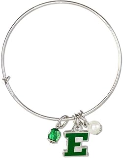 Bangle Bracelet Gifts | Officially Licensed NCAA College Bracelets | Adjustable to Up to 8 Inches | College Team Jewelry, (Eastern Michigan University)